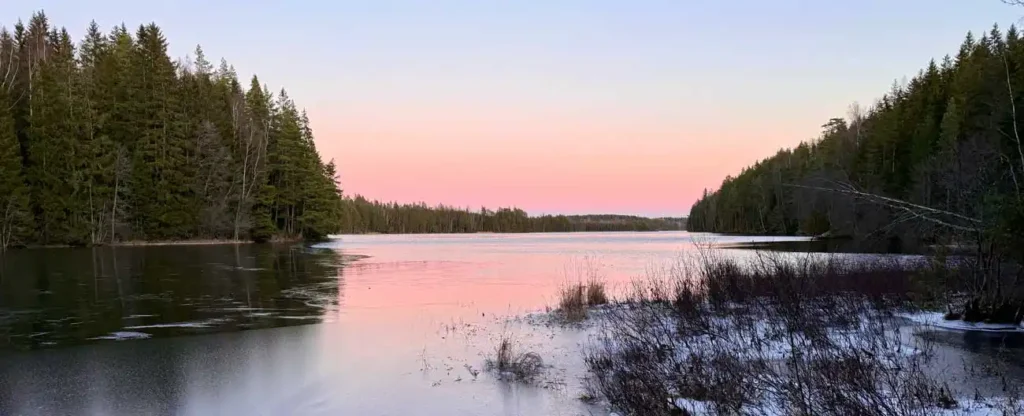 Sävsjöleden Sävsjön solnedgång